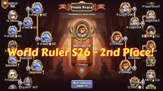 Castle Clash World Ruler S26 2nd Place  Fights  Rewards [upl. by Inahet]