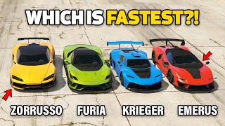 GTA 5 ONLINE  FURIA VS KRIEGER VS EMERUS VS ZORRUSSO WHICH IS FASTEST [upl. by Arlyne]