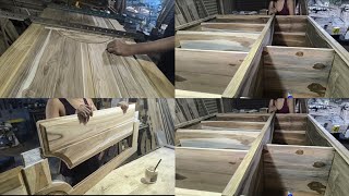 Making a Solid Wood Door  Modern Door 1 DIY How to Make Wardrobe 1 Kuma Furniture [upl. by Desma64]