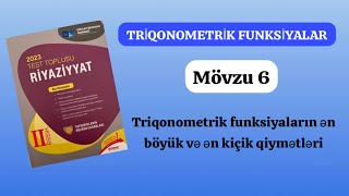 Triqonometrik funksiyaların ən böyük və ən kiçik qiymətləri triqonometriya toplu2023 050575327 [upl. by Edeline614]