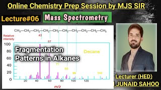 Lect06Mass spectrometry Fragmentation Patterns in Alkanes Base peak in AlkanesMJS SIR BSc [upl. by Wilie2]