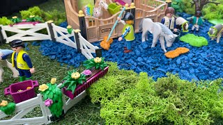 Playmobil horse diorama farm [upl. by Essenaj415]