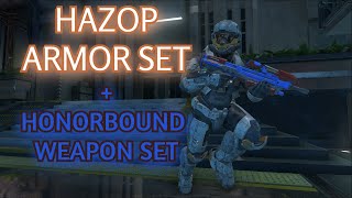 HAZOP ARMOR SET  HONORBOUND WEAPON SET REVIEW  HALO INFINITE [upl. by Burbank]