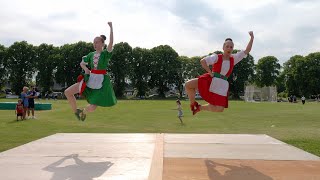 Irish Jig dance competition with Rachael Walker during 2023 Oldmeldrum Highland Games in Scotland [upl. by Kellina883]