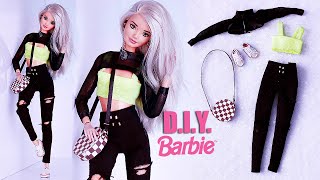 Making Barbie Clothes Shoes and Bags DIY Tutorial [upl. by Downey]