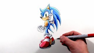 Drawing Sonic Stage Clear Pose  Sonic Adventure [upl. by Gregrory868]