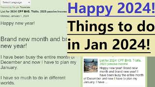 Happy 2024 Things to do in January for me REMINDER Top up CPF Medisave Account to new BHS [upl. by Atnwahs]