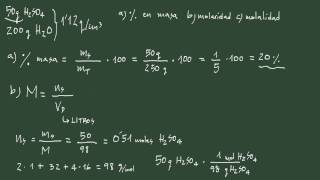 1 Ejercicio disoluciones I   masa molaridad y molalidad [upl. by Cheston660]