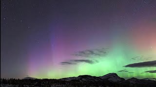 Colorful Aurora Timelapse Banff NP 10624 G3 Storm [upl. by Colwin]