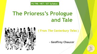 The Prioresss Prologue and Tale  The Canterbury Tales  Geoffrey Chaucer  PG TRB NET SET Tamil [upl. by Erlina479]