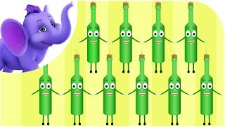 Ten Green Bottles  Nursery Rhyme with Karaoke [upl. by Adnylam]