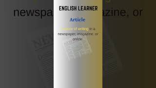 English Word  Article  Meaning With An Example englishwords english article [upl. by Roon]