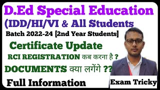 DEd Special Education  RCI REGISTRATION  CRR NUMBER  CERTIFICATE  ALL 2ND YEAR STUDENTS [upl. by Aryahay695]