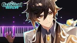 REMASTERED Zhongli Rex Incognito  Genshin Impact OST  Piano Cover Synthesia [upl. by Enilegnave81]