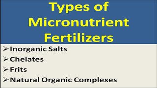 Types of Micronutrient Fertilizers [upl. by Idelle]