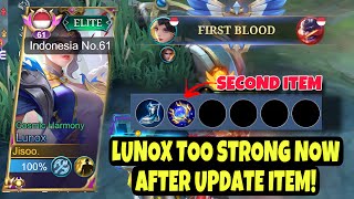 LUNOX ITEM UPDATE TOO STRONG BUT HIS MANA IS VERY WASTEFUL  LUNOX GAMEPLAY  MOBILE LEGENDS LUNOX [upl. by Shenan]