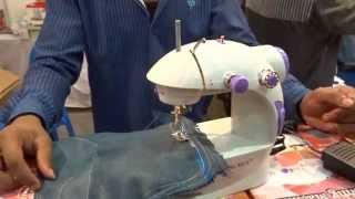 Mini Electric Sewing Machine With Battery  Electricity Power mode and Pedal [upl. by Laubin]