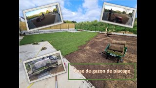 terrassement et pose de gazon de placage part 2 time lapse [upl. by Aitenev]