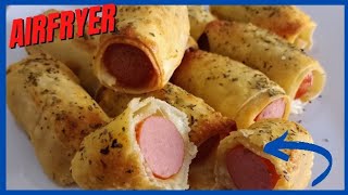 ENROLADO DE SALSICHA NA AIRFRYER RECEITA FÁCIL E MUITA GOSTOSA [upl. by Relyks442]