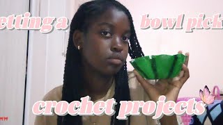 LETTING A BOWL PICK MY CROCHET PROJECTCROCHET VLOG [upl. by Issak]