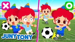 Soccer Song Football Song   More Sports Songs  Nursery Rhymes  Kids Songs  JunyTony [upl. by Newcomer601]