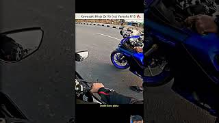 Drag Race Kawasaki Ninja Zx10r vs R15🔥shorts bike rider dragrace zx10r r15v4 kawasaki race [upl. by Attemaj]