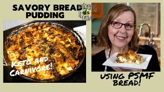 Savory Bread Pudding  Using Egg White Bread PSMF  Keto Carnivore and Zero Carb [upl. by Barbi]