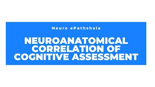 Neuroanatomical correlation of Cognitive assessment [upl. by Valida]