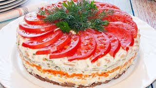 Авторский салат «Нежность»  рецепт вкусного салата на праздничный стол [upl. by Gunar709]