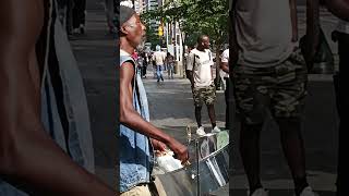 Playing Steel Drum Bloor Yorkville Toronto Ontario Canada [upl. by Dutch795]