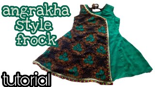 Very Beautiful Angrakha style frock Kurti Neck Design Cutting and Stitching [upl. by Noyart817]