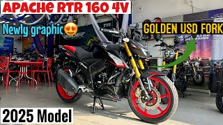 2025 TVS Apache 160 4V USD Forks With New Updates🥳 Changes  Price  Full Detailed Review [upl. by Otila]