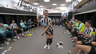 Dan Burns OUTRAGEOUS dance moves in the Newcastle dressing room 😂🕺 [upl. by Beekman420]