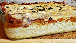 Cheesy BAKED SPAGHETTI Recipe  Millionare Spaghetti is the best of both worlds [upl. by Ahselak]