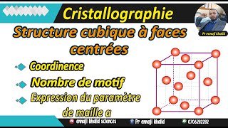 Structure cubique à faces centrées CFC Multiplicité coordinence Projection sur le plan XoY [upl. by Ledairam]