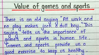 Value of games and sports essay in english  Short essay on importance of games [upl. by Einial]