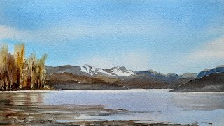 Paint Loose WATERCOLOR SNOWY MOUNTAINS amp LAKE Watercolour Landscape Painting Watercolour Tutorial [upl. by Aglo]