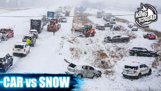 Car ice Sliding crash Winter weather No brakes [upl. by Isteb]