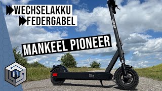 MANKEEL Pioneer EScooter Test  Wechselakku Federung amp zu SCHNELL o Zlg [upl. by Amadas914]