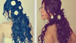 ★ROMANTIC CURLY HOMECOMING HAIRSTYLES UPDOS HAIR TUTORIAL FOR LONG HAIR HOW TO CURL YOUR HAIR PROM [upl. by Ailecra]