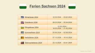 Ferien Sachsen 2024 [upl. by Nelak468]