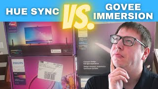 Philips Hue Play HDMI Sync amp Gradient Lightstrip vs Govee Immersion TV Backlight Kit [upl. by Eimiaj955]