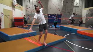 IndoorSlacklineTraining  Simply perfect in Wintertime [upl. by Nahsyar]