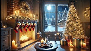 🎄🎅 Relaxing Holiday Music with a Warm Fireplace  Christmas Background Ambience [upl. by Narual]