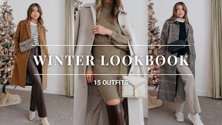 Winter Lookbook ❄️ 15 Easy Winter Outfit Ideas  How to dress cute in cold weather [upl. by Haimes]