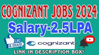 Cognizant Recruitment 2024  Mass Hiring for Freshers  Any Graduate Degree  Apply Now [upl. by Coulombe161]