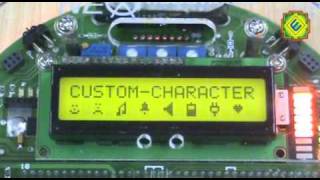 Custom Character on 16x2 HD44780 LCD using FireBird V P89V51RD2 Robot [upl. by Peppi]