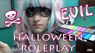 ASMR spanish Evil Halloween Makeup Roleplay [upl. by Evatsug]