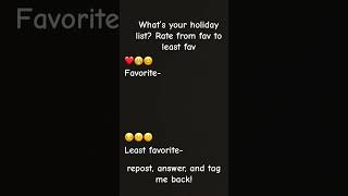 what’s your holiday list holidays fyp viralvideo [upl. by Claresta481]