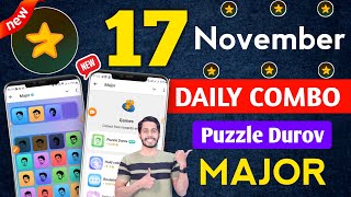 17 November Major puzzle durov Solved Today major daily combo major puzzle todaymajor puzzle duro [upl. by Yenetruoc]